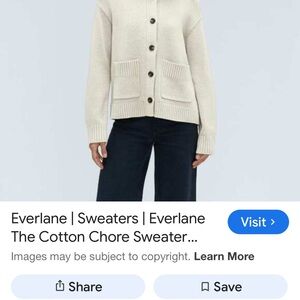 Everlane Cream Button-Front Cotton Cardigan